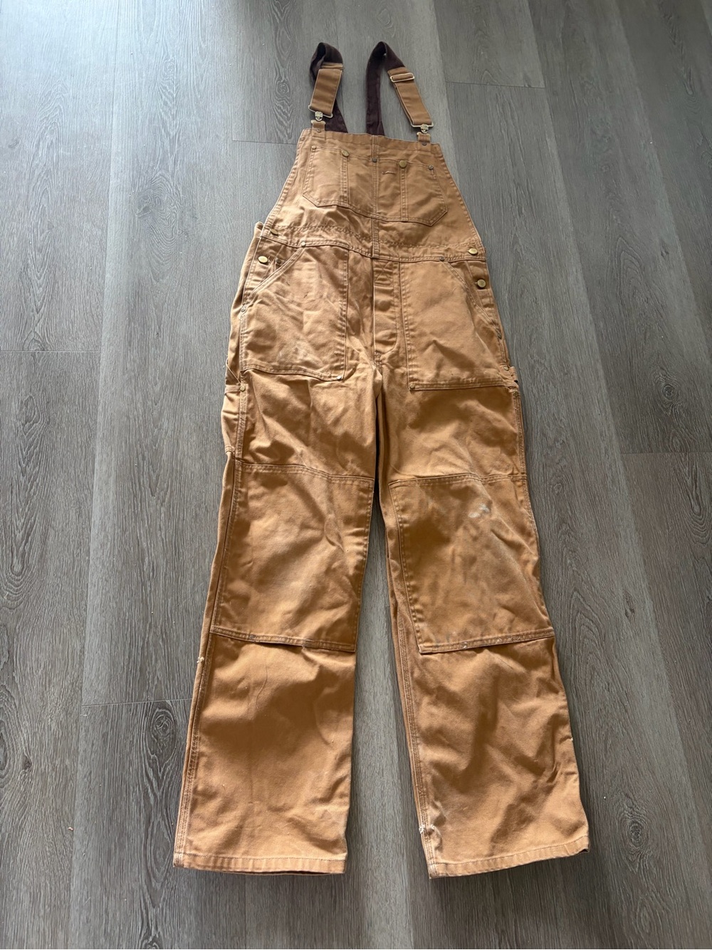 Marks‎ double knee Brown Canvas Work Overalls